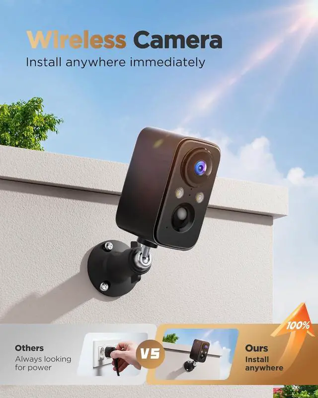 Alt view image 2 of 7 - Security Cameras Wireless Outdoor Battery: 2K WiFi Camera Indoor for Home Security System - CCTV Camera Waterproof Night Vision Camaras de Seguridad para Casa Inalambricas