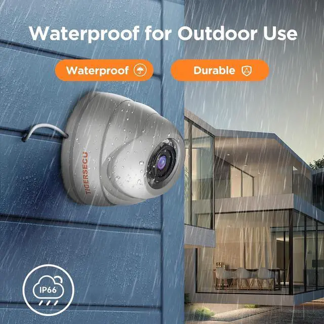 Alt view image 5 of 7 - TIGERSECU 1080P Metal Wide Angle Dome Security Camera for DVR, Weatheproof for Indoor/Outdoor Use, Hybrid 4-in-1 OSD Switch for TVI/CVI/AHD/CVBS DVRs (Power Supply and Coaxial Cable Sold Separately)