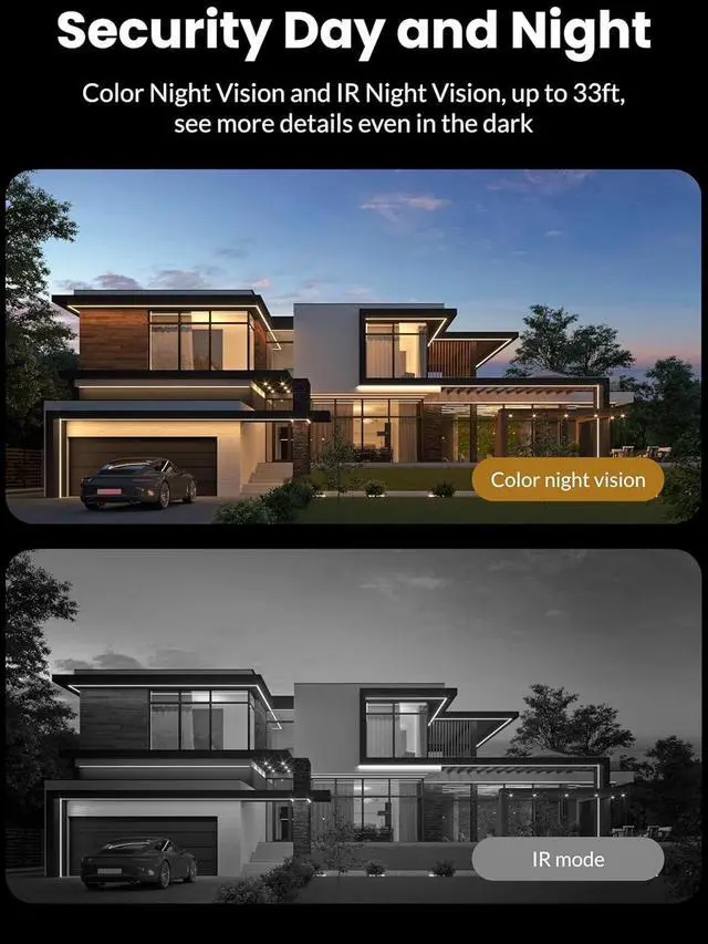 Alt view image 5 of 7 - Solar Security Camera Outdoor Wireless 2 Pack, 2K Color Night Vision, Battery Powered PIR Motion Detection,2.4GHz WiFi Cameras for Home Surveillance, Light and Sound Alarm, 2-Way Audio