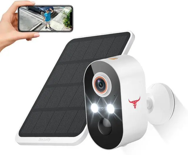 Main image of 1080p Wireless Security Camera with Solar Panel, AI Human Detection, 2-Way Talk, Night Vision, Cloud Storage, Rechargeable Battery Included, Camera for Home Security, 2.4G WiFi (1 Pack)