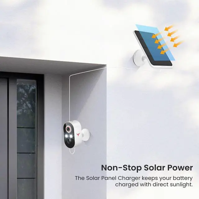 Alt view image 5 of 7 - 1080p Wireless Security Camera with Solar Panel, AI Human Detection, 2-Way Talk, Night Vision, Cloud Storage, Rechargeable Battery Included, Camera for Home Security, 2.4G WiFi (1 Pack)