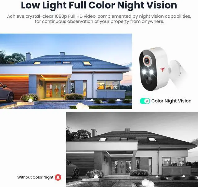 Alt view image 6 of 7 - 1080p Wireless Security Camera with Solar Panel, AI Human Detection, 2-Way Talk, Night Vision, Cloud Storage, Rechargeable Battery Included, Camera for Home Security, 2.4G WiFi (1 Pack)