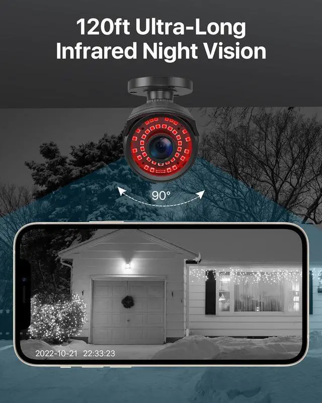 Alt view image 2 of 7 - ZOSI 1080P 1920TVL Security Camera Outdoor Indoor,Hybrid 4-in-1 TVI/CVI/AHD/960H CVBS Bullet Cam for Analog Home Office Surveillance DVR CCTV System,IP67 Weatherproof,120ft IR Night Vision,Black