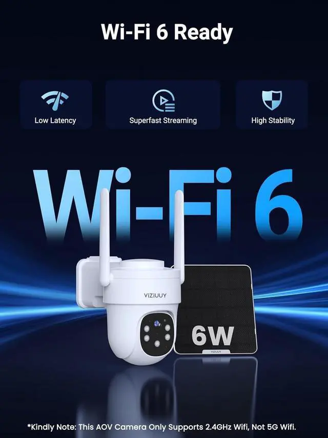 Alt view image 7 of 7 - AOV Security Camera, 24H Continuous Recording Security Cameras Wireless Outdoor, WiFi 6, 2K Solar-Powered Cameras for Home Security, 360° PTZ, Auto Tracking, 512G Local Storage(Not Include)