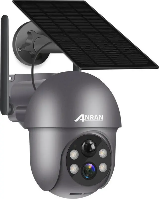 Main image of ANRAN Security Camera Wireless Outdoor with 360° View, 2K Solar Outdoor Camera with Smart Siren, Spotlights, Color Night Vision, PIR Human Detection, Pan Tilt Control, 2-Way Talk, IP65, Q1 Grey