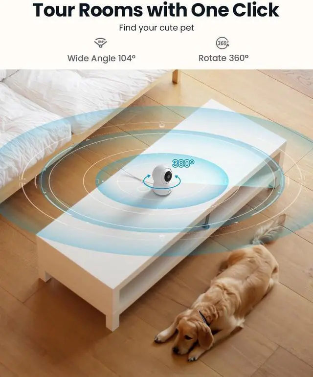 Alt view image 5 of 7 - ieGeek 2K Indoor Security Camera, 5G/2.4G WiFi Pet Cameras for Home Security, 360° Dog Cam w/Auto Tracking, Smart Motion Detection, Phone App, Baby Monitor, 3MP Night Vision, Works with Alexa(2 Pack)