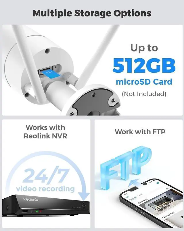 Alt view image 6 of 7 - REOLINK Plug-in Outdoor WiFi Security Camera, 5MP HD Dual Band Wired Wi-Fi Camera for Home Security-2.4/5 Ghz, Smart Detection, Motion Detection, Night Vision, IP67 Waterproof, RLC-510WA