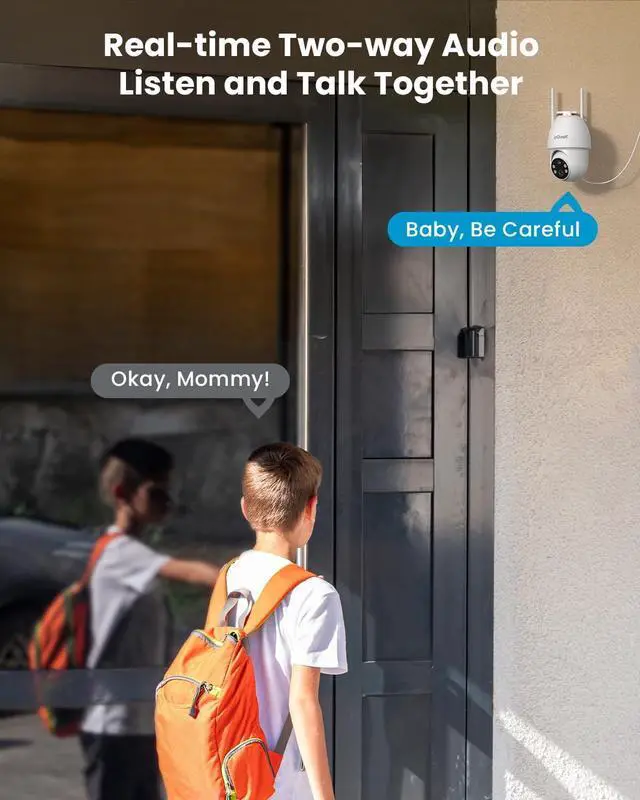 Alt view image 7 of 7 - ieGeek Solar Security Cameras Wireless Outdoor, 2K 2.4G WiFi Camera with Solar Panel and Battery Powered, Color Night Vision with Spotlight, 360° PTZ, 2-Way Audio, PIR Motion Sensor, no Subscription