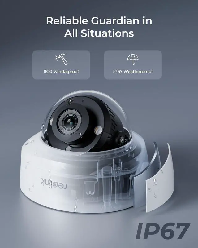 Alt view image 2 of 7 - REOLINK 5MP Outdoor Security IP Camera, Turret Surveillance PoE with 2.8mm Lens,130° Diagonal,IK10 Vandal Proof,Smart Detection,Color Night Vision,2-Way Talk,IP67 Weatherproof,RLC-540A