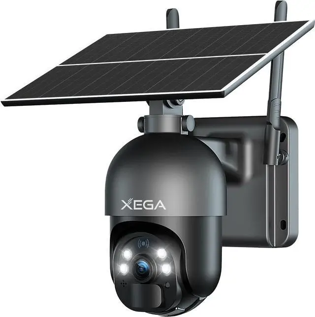 Main image of Xega 4G LTE Cellular Security Camera Outdoor Solar Camera Wireless Built-in SIM Card, 2K HD Color Night Vision PTZ 360° View, Smart PIR Motion Detection, 2-Way Talk, No WiFi, IP66