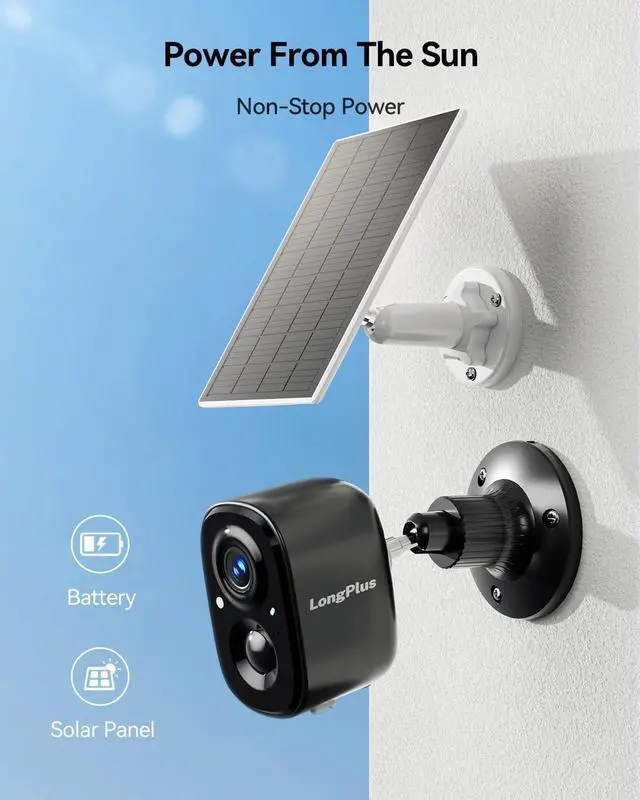 Alt view image 5 of 7 - LongPlus Solar Security Cameras Wireless Outdoor Camera Wireless Camera for Home Security, Battery Powered WiFi Cameras with AI Motion Detection, 2-Way Talk, Cloud/SD Storage