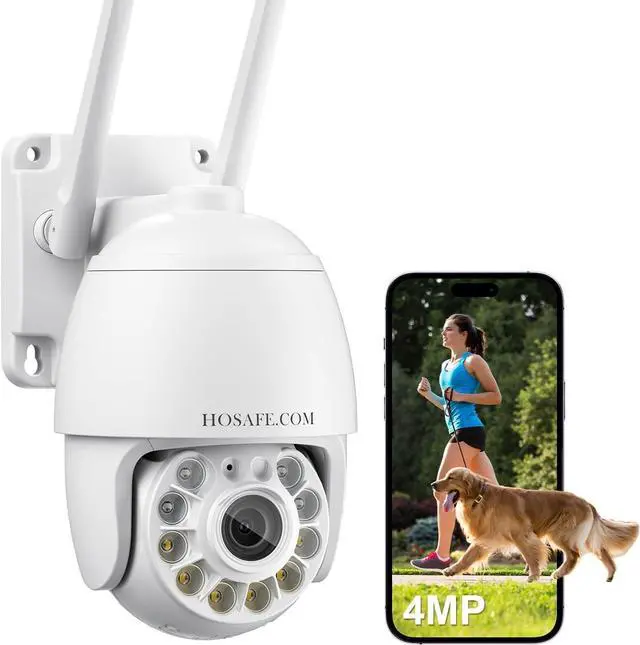 Main image of Cameras for Home Security 4MP HD, Hosafe WiFi Security Cameras Wireless Outdoor, Outdoor Camera Wireless, Floodlight Motion Detection, Pan Tilt Auto Tracking, Two Way Audio, Color Night Vision, IP66