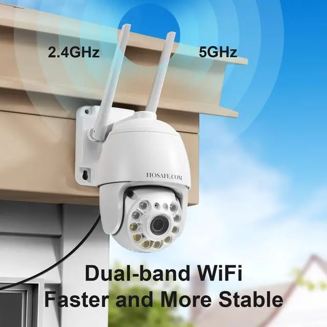 Alt view image 2 of 7 - Cameras for Home Security 4MP HD, Hosafe WiFi Security Cameras Wireless Outdoor, Outdoor Camera Wireless, Floodlight Motion Detection, Pan Tilt Auto Tracking, Two Way Audio, Color Night Vision, IP66