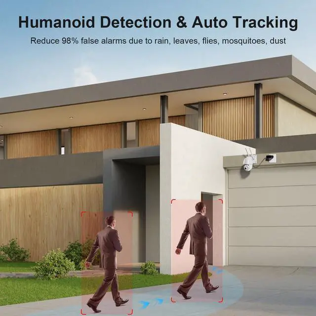 Alt view image 3 of 7 - Cameras for Home Security 4MP HD, Hosafe WiFi Security Cameras Wireless Outdoor, Outdoor Camera Wireless, Floodlight Motion Detection, Pan Tilt Auto Tracking, Two Way Audio, Color Night Vision, IP66