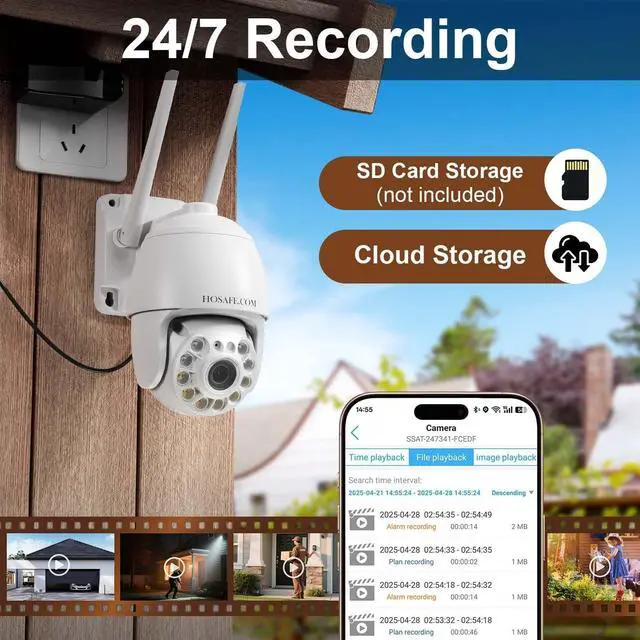 Alt view image 7 of 7 - Cameras for Home Security 4MP HD, Hosafe WiFi Security Cameras Wireless Outdoor, Outdoor Camera Wireless, Floodlight Motion Detection, Pan Tilt Auto Tracking, Two Way Audio, Color Night Vision, IP66