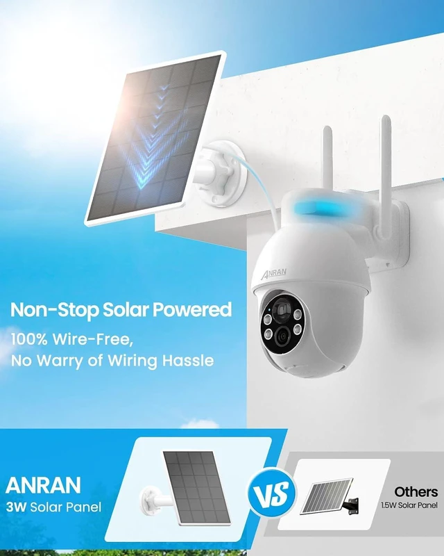 Alt view image 3 of 7 - 2K Solar Wireless Outdoor Security Camera 360° PTZ for Home Security