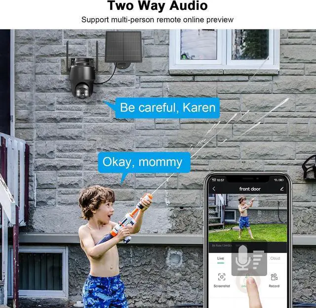 Alt view image 5 of 6 - ANRAN 4G LTE Cellular Solar Security Camera Wireless Outdoor,No WiFi 3MP Solar Powered 2K Camera,Color Night Vision,360° Live View,PIR Motion Sensor,2 Way Talk,Black (SIM&SD Card Included)