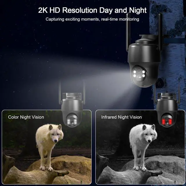 Alt view image 6 of 6 - ANRAN 4G LTE Cellular Solar Security Camera Wireless Outdoor,No WiFi 3MP Solar Powered 2K Camera,Color Night Vision,360° Live View,PIR Motion Sensor,2 Way Talk,Black (SIM&SD Card Included)