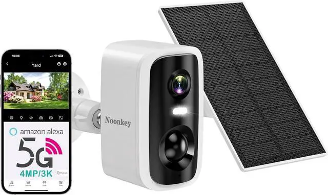 Main image of 4MP Solar Security Camera Outdoor, 5G&2.4GHz Wireless Rechargeable Battery Cam with Spotlight/Siren, AI Human Detection, Color Night Vision, 2-Way Audio, IP65 Waterproof, Alexa,No Power Needed