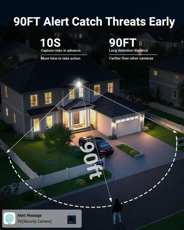 Alt view image 5 of 7 - AOV Security Camera Wireless Outdoor with 6W Solar Panel,24/7 Recording Camera for Home Security, WiFi 6, 2K Solar Cameras Outdoor Wireless, 360°PTZ with Night Vision,Auto Tracking