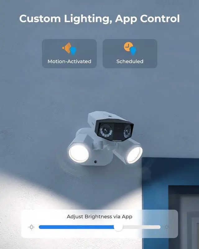 Alt view image 4 of 7 - REOLINK 4K Dual-Lens Floodlight Security Camera, Outdoor PoE IP Camera with 180° Ultra-Wide Angle, 1800 Lumen Floodlight, Human/Vehicle/Pet Detection, Two Way Talk, Waterproof, Duo Floodlight PoE