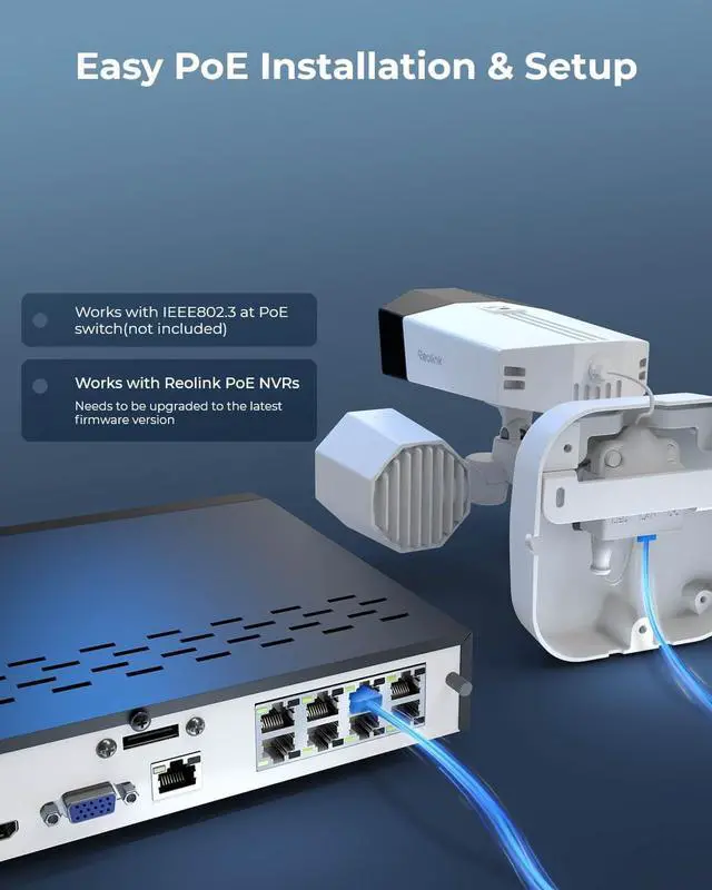 Alt view image 6 of 7 - REOLINK 4K Dual-Lens Floodlight Security Camera, Outdoor PoE IP Camera with 180° Ultra-Wide Angle, 1800 Lumen Floodlight, Human/Vehicle/Pet Detection, Two Way Talk, Waterproof, Duo Floodlight PoE