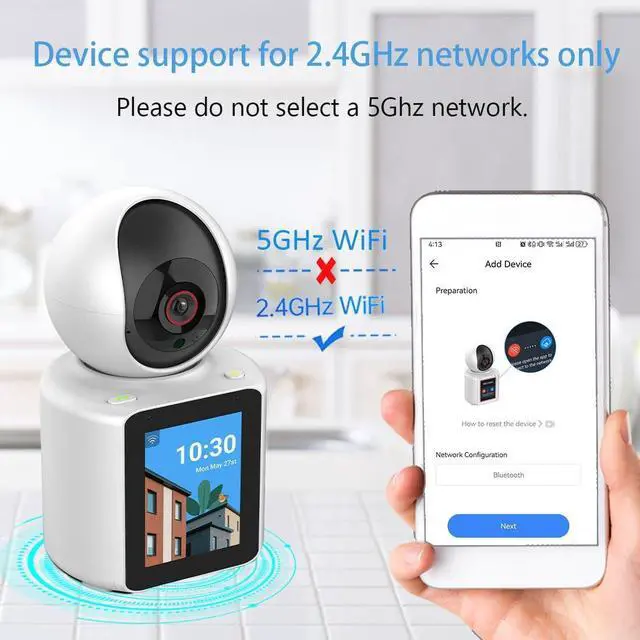 Alt view image 5 of 6 - Two-Way Video Camera 2.8-inch Screen,Pet Camera,Dog Camera,Indoor Home Nanny Camera,Baby/Elder/Nanny/Dog/Pet Camera with Phone App(Im Cam),360°Smart Security Camera,1080p HD