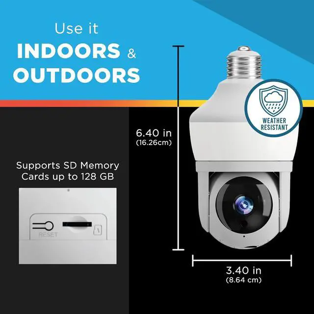 Alt view image 6 of 6 - Pro Security Camera with 80 Watt Equivalent LED Light, Two Way Talk, HD Video WiFi Smart Camera, Perfect for Indoor Outdoor Night Vision Motion Detection