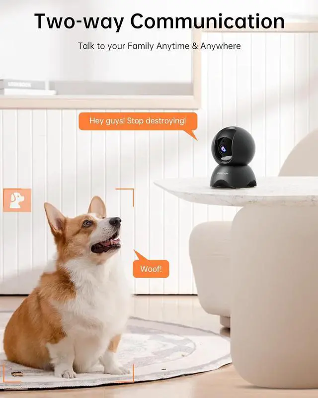 Alt view image 6 of 7 - FOSCAM 3K 5MP WiFi Pet Cameras for Home Security, 2.4GHz Indoor Camera Baby Monitor with 360° Pan Tilt, 2-Way Audio, 20X Digital Zoom, Night Vision, AI Human Detection, Cloud & SD Card Storage