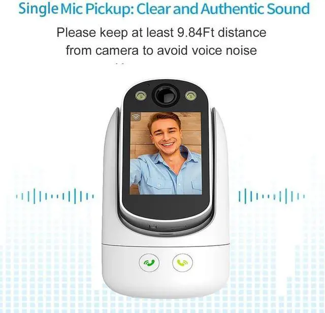 Alt view image 5 of 7 - Video Call Security Camera Indoor, Nanny Camera Baby Camera Pet Camera,2-Way Video Call,2-Way Audio, 360°Pan/Tilt WiFi Camera for Home Security, Motion Tracking, 1080P 2.8 inch HD Screen,Night Vision