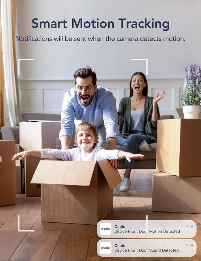 Alt view image 6 of 7 - GNCC 2K Security Camera Indoor 360° WiFi Cameras for Home Security with Motion Detection, Pet/Dog/Baby Camera with Phone app, Baby Monitor&Night Vision, TF/Cloud Storage(Not Included) 2.4Ghz WiFi
