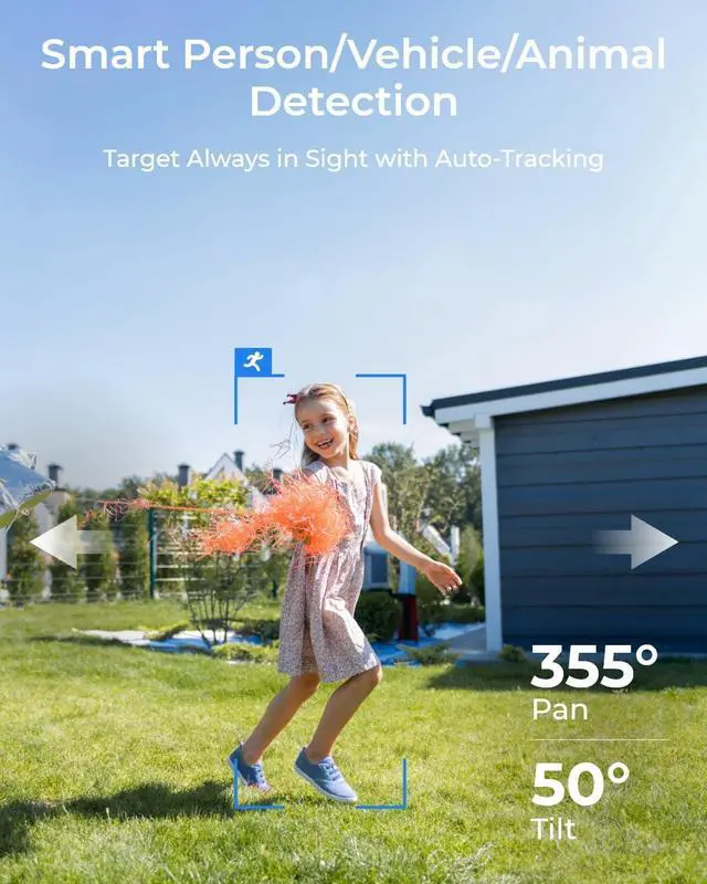 Alt view image 5 of 7 - REOLINK E1 Outdoor CX 4MP Security Camera, 355° Pan & 50° Tilt with Auto Tracking, F1.0 Color Night Vision, Dual-Band WiFi, Person/Vehicle/Animal AI Detection, Suitable for Low Light Condition