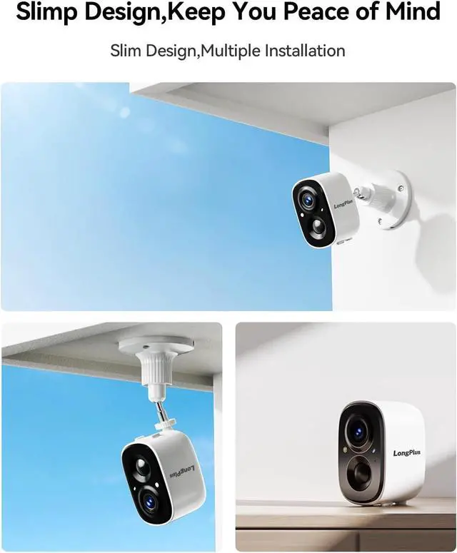Alt view image 7 of 7 - LongPlus Solar Security Cameras Wireless Outdoor Camera Wireless Camera for Home Security, Battery Powered WiFi Cameras with AI Motion Detection, 2-Way Talk, Cloud/SD Storage
