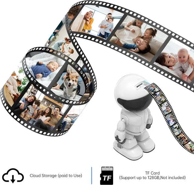 Alt view image 4 of 7 - Indoor Camera Robot,5G/2.4Ghz WiFi Robot Cameras for Home Security,Pet/Baby Camera with Phone App Motion Detection and Alarm,Home Security Two-Way Talk, Human Detection