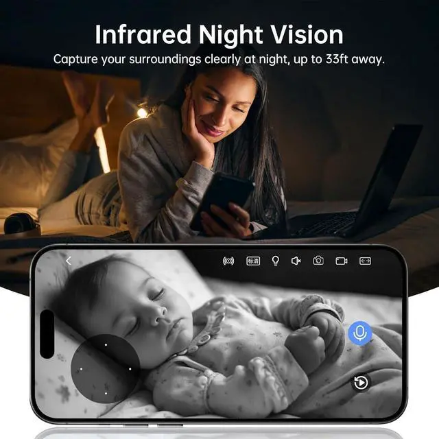 Alt view image 7 of 7 - Indoor Camera Robot,5G/2.4Ghz WiFi Robot Cameras for Home Security,Pet/Baby Camera with Phone App Motion Detection and Alarm,Home Security Two-Way Talk, Human Detection