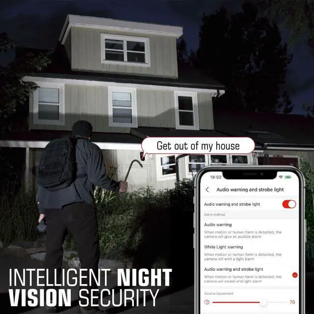 Alt view image 4 of 6 - Home Security Cameras Wireless Outdoor No Subscription - WiFi Security Camera - 1080P Outdoor Camera Wireless WiFi - Motion Detection, Night Vision, 2-Way Talk, IP65 Waterproof