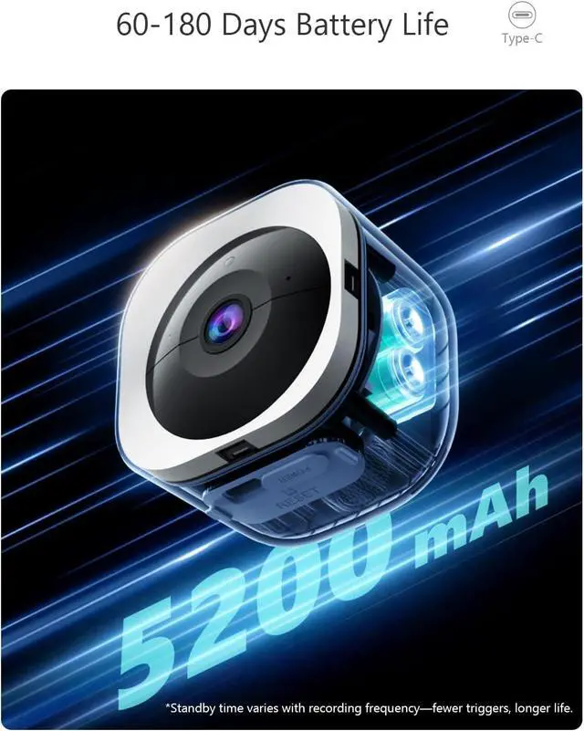 Alt view image 6 of 7 - Security Cameras Wireless Outdoor, WiFi 2K Battery Powered Security Camera, AI Motion Detection, Color Night Vision, 2-Way Talk, Waterproof, Compatible with Alexa (White)