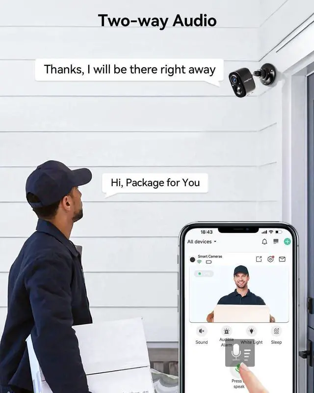 Alt view image 4 of 6 - LongPlus Security Cameras Wireless Outdoor Camera Wireless Camera for Home Security, 2 Pack Battery Powered WiFi Cameras with AI Motion Detection, 2-Way Talk, Cloud/SD Storage