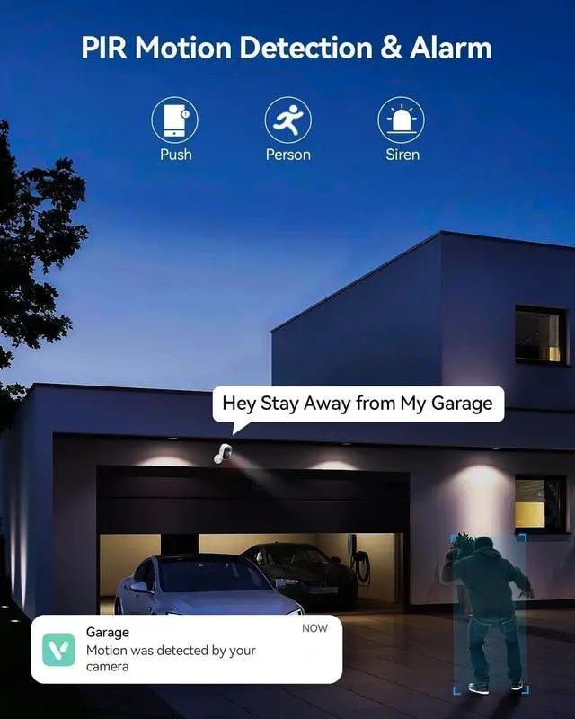 Alt view image 5 of 6 - LongPlus Security Cameras Wireless Outdoor Camera Wireless Camera for Home Security, 2 Pack Battery Powered WiFi Cameras with AI Motion Detection, 2-Way Talk, Cloud/SD Storage