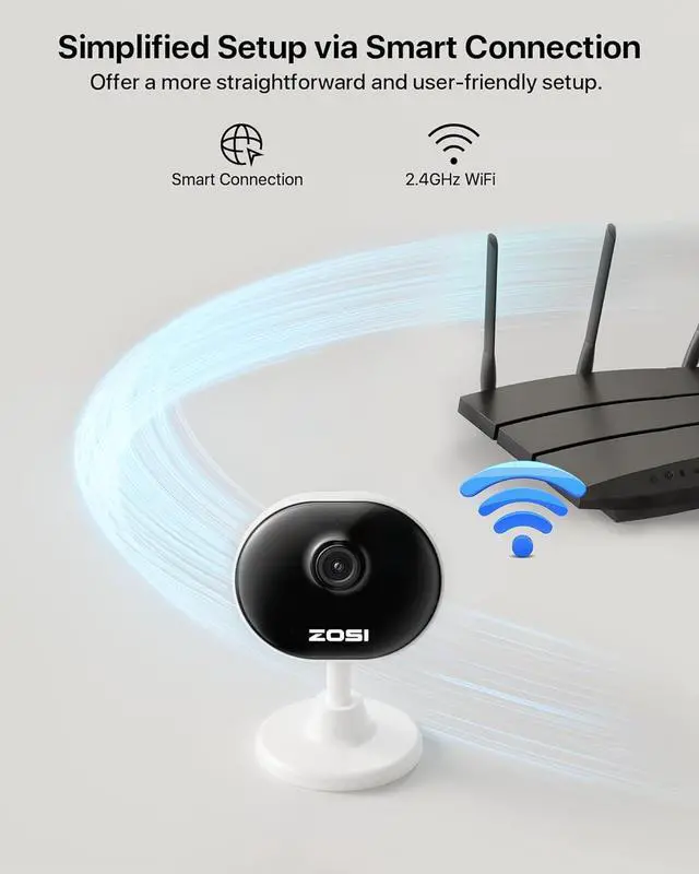 Alt view image 6 of 7 - ZOSI Indoor Security Camera, 2Pack 1080P Home WiFi Camera with Phone App, Smart Motion Detection,2 Way Audio, Night Vision,C688 Baby/Pet Monitor,Memory Card/Cloud Storage,Works with Alexa,Plug-in
