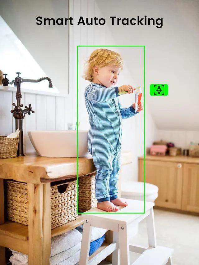 Alt view image 7 of 7 - 2K Security Camera for Home, 360°Pan Indoor Security Cameras with Motion Detection & One-Touch Call, Color Night Vision, Green