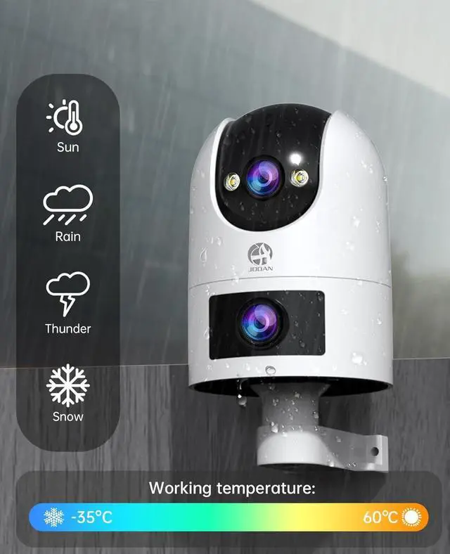 Alt view image 3 of 7 - JOOAN 5G 2.4G Dual WiFi Security Camera Outdoor 2K Dual Lens Home Surveillance IP Cam 360° PTZ 2 Way Audio IP66 Waterproof Motion Detection Alert Color Night Cloud/Card Record