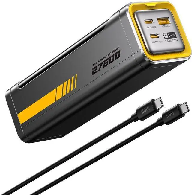 Main image of 240W Laptop Power Bank 27600mAh Portable Fast Charger (99.3wh) Airline-Compliant 140W PD 3.1 Large Battery Pack The Future Starship for MacBook iPad iPhone 16 Pro Max Galaxy Steam Deck Grey