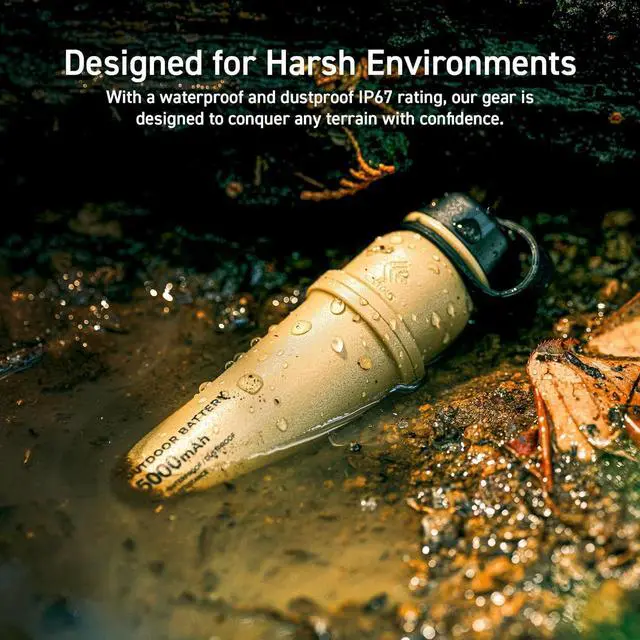 Alt view image 3 of 7 - ELECOM NESTOUT Portable Charger, 5000mAh Outdoor Battery Power Bank, 15W USB-C Fast Charging, Waterproof IP67, Durable Shockproof, Battery Pack for Phone Tablet Hiking Travel Camping (Black, 5000mAh)