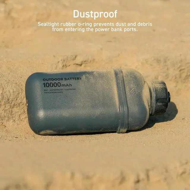 Alt view image 4 of 7 - ELECOM NESTOUT Portable Charger, 5000mAh Outdoor Battery Power Bank, 15W USB-C Fast Charging, Waterproof IP67, Durable Shockproof, Battery Pack for Phone Tablet Hiking Travel Camping (Black, 5000mAh)