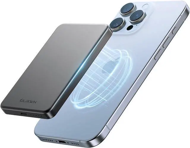 Main image of 10,000mAh MagSafe Power Bank Ultra Slim, Magnetic Wireless Charger with USB-C Cable, Fast Charging Portable Battery for iPhone 16/15/14/13/12 Series, All-Metal Design