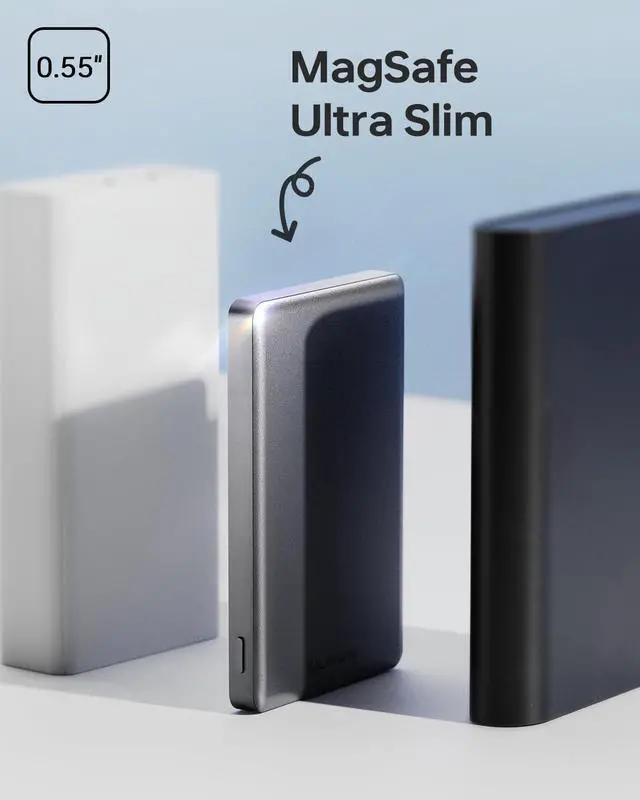 Alt view image 2 of 7 - 10,000mAh MagSafe Power Bank Ultra Slim, Magnetic Wireless Charger with USB-C Cable, Fast Charging Portable Battery for iPhone 16/15/14/13/12 Series, All-Metal Design