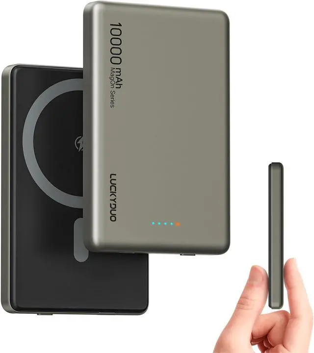 Main image of LUCKYDUO Ultra Slim 10000mAh for Magnetic Portable Charger,0.47IN Thin Wireless Magnetic Power Bank, Compact Battery Pack with PD 20W Two Way USB-C Charging,Compatible with iPhone 16/15/14/13 Series