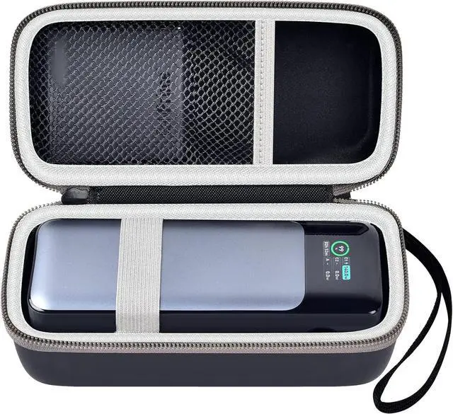 Main image of casmilee Case Compatible with Anker 737/735/ 736/717 USB-C Portable Charger Power Bank, Fast Foldable Wall PowerBank Bag for GaN Prime Nano II AC Adapter, Powercore Pocket for lights Cable - Black