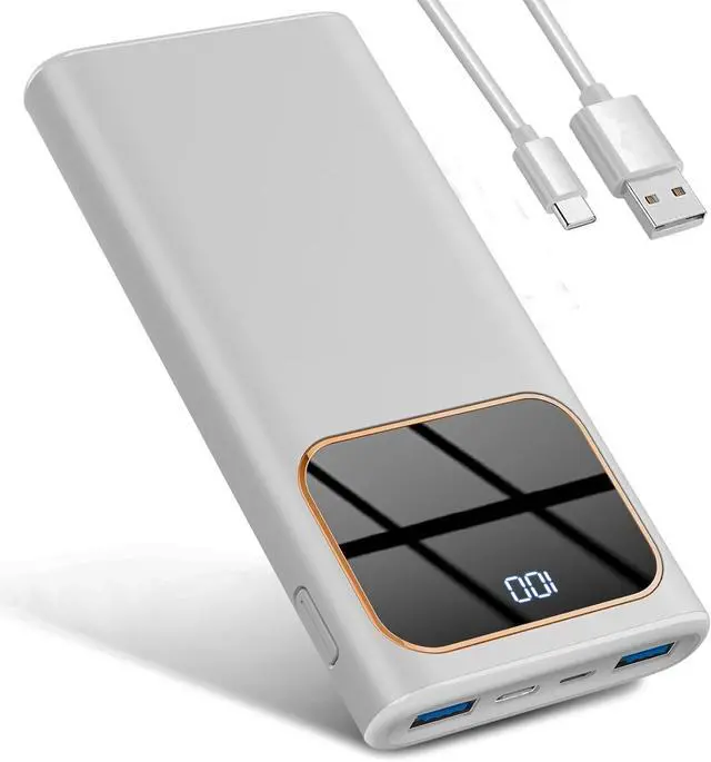 Main image of Portable Charger, 10000mAh Power Bank with 15w Fast Charging, 4 Outputs 3 Inputs with Built in Type-C, USB-A Battery Pack, Compatible with iPhone 16 15 14 12 Pro Samsung S22 S21 Cell Phone etc Long Li